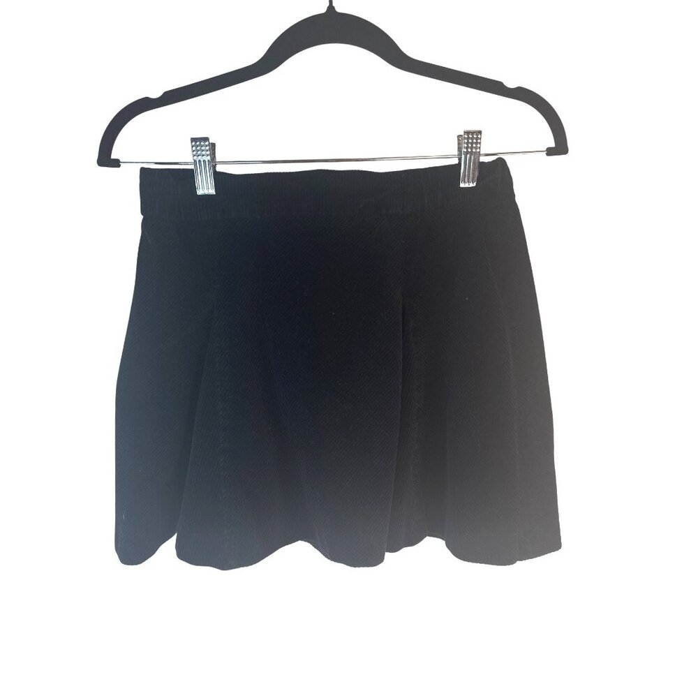 2/$30 ZARA Trafaluc Medium Black Corduroy Mini Skirt With Front Zipper Medium